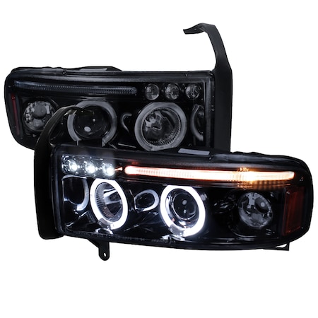 Spec-D Tuning 94-01 Dodge Ram Halo LED Projector 2LHP-RAM94G-TM